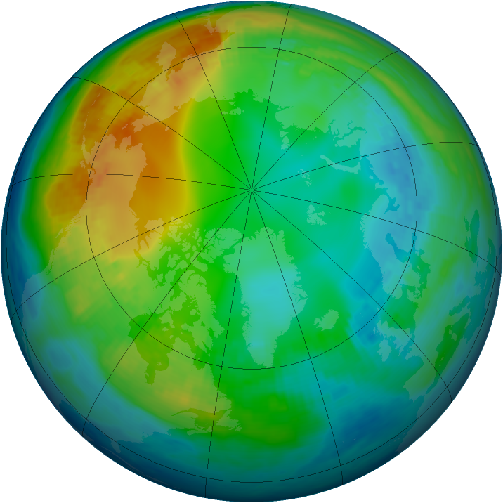 Arctic ozone map for 19 November 1984
